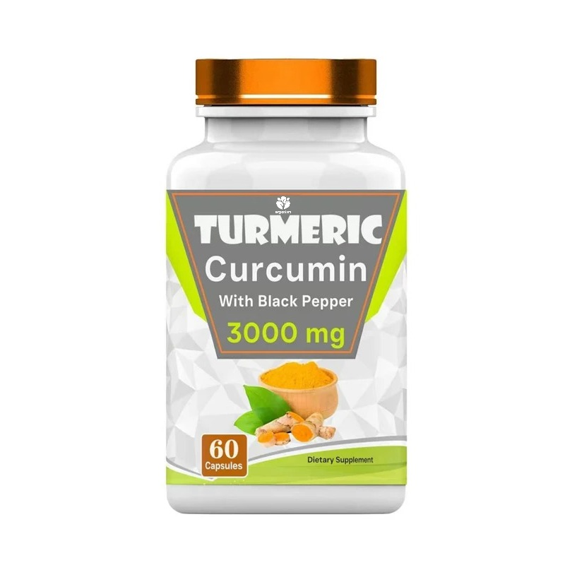 Turmeric Curcumin Capsule - แคปซูลเคอร์คูมินจากขมิ้นผสมพริกไทยดำ | 3000 มก., อาหารเสริมเคอร์คูมินขมิ้นชันสูตรเข้มข้นพิเศษ |
