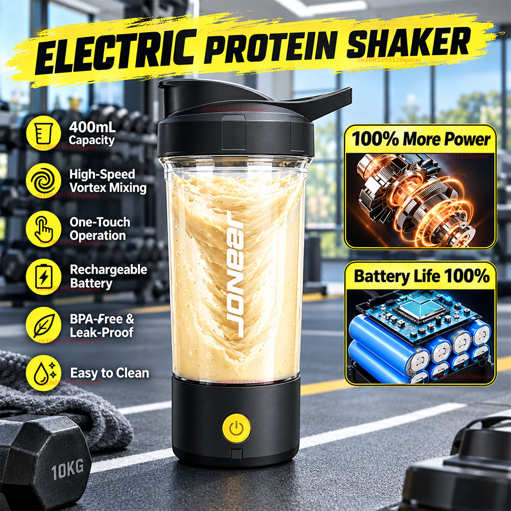 Nutrition And Fitness - 2026 ขวดเชคโปรตีนไฟฟ้าใหม่ แก้วผสมอัตโนมัติแบบ USB ปลอดสาร BPA